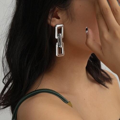 Geometric Lock Clip Earrings Women Statement 2021 Punk Small Gold Color U Shape Piercing Clip on Earrings Party Jewelry Gift