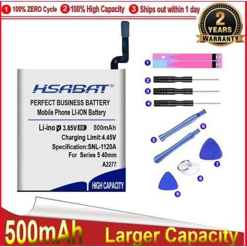 HSABAT 0 Cycle 300mAh Watch Battery for Apple Watch Series 5 40mm 44mm A2277 A2181 Replacement Accumulator