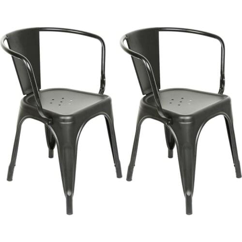 New 2Pcs Removable Backrest Black Wrought Iron Bar Chair Stool Metal Coffee Table Bar Table Bar Chair Counter Bar Furniture HWC