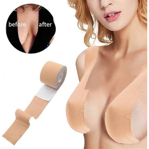New 2 Colors Body Invisible Bra Women Silicone Strapless Sticky Bra DIY Breast Lift Tape Push Up Bra For Self Adhesive Boob Tape