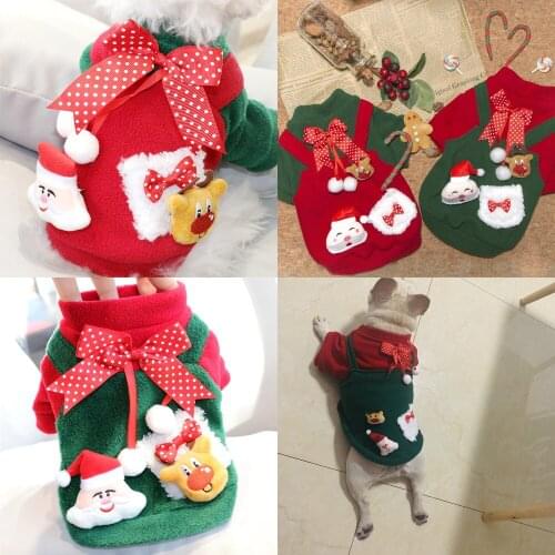 French Bulldog Clothes Christmas Dog Clothing Winter Pug Coat Hoodies New Year Pet Costume Apparel Frenchies Dog Outfit Dropship