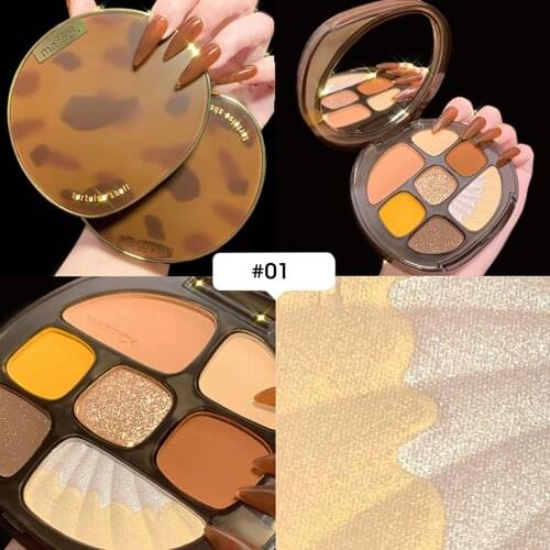 Shell Case Coloured Glaze 8 Colors Glitter Eyeshadow Palette Matte Shimmer Pigment Long-lasting Waterproof Makeup Pallet
