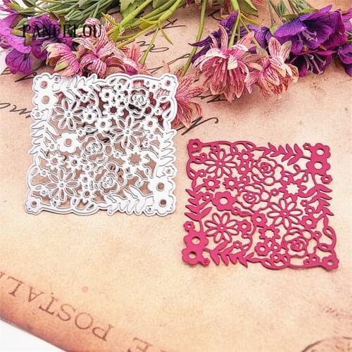 PANFELOU 9x9cm Flowers CARDS metal craft Carbon Steel Cutter paper die cutting dies Scrapbooking/DIY Embossing cards