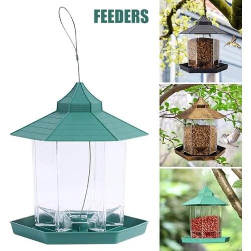 Hanging Portable Birds Feeder Easy to Clean Fill Wild Birds Feeder for Outdoor Patio Garden GQ