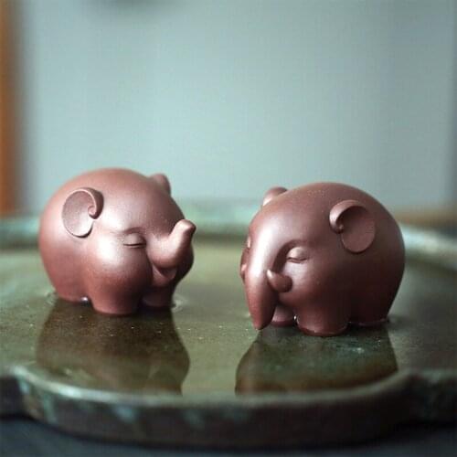 Sand sculpture furnishing articles elephant old masters are like purple clay taiping all hand tea pet birthday gift