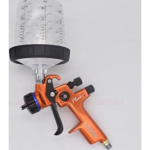 HVLP Spray Gun 1.3mm Stainless steel nozzle 600cc plastic pot Water-Based Paint / Varnish Paint Sprayer With no-clean cup