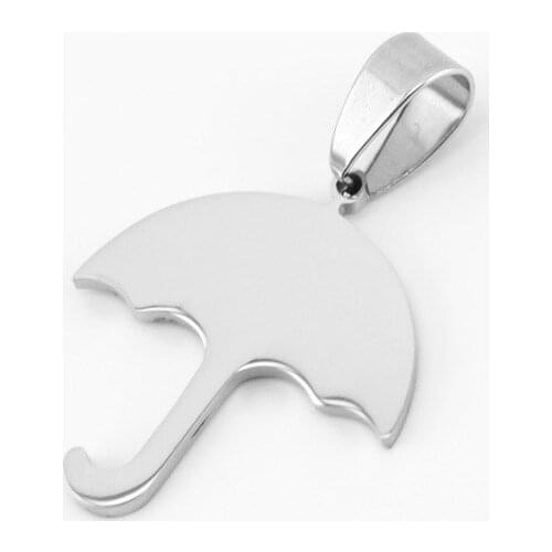 10pcs umbrella bumbershoot Tags Pendants for men women burnish double polished stainless steel diy Necklace Pendants