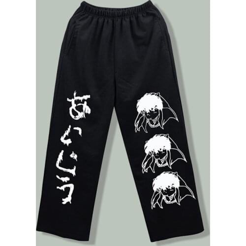 Hip Hop Anime Character Print Casual Pants Mens Harajuku Streetwear Loose Wide Leg Pants Korea Jogger Oversized Sports Trousers