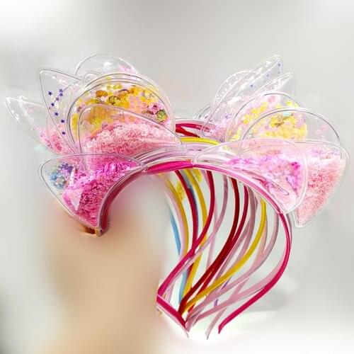 2pcs/lot Super cute cute cat ears headband girl baby child quicksand crown headband hair clip princess hair accessories