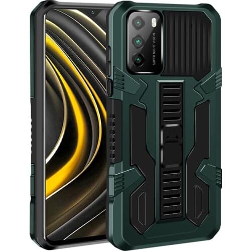 Shockproof Armor Case For Xiaomi MI 11 Lite 11i 10T Pro Note 10 Silicone Standing Bumper Back Cover For Poco F3 M3 X3 NFC Case