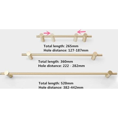 Adjust The Pitch Luxury Solid Brass Long Handle Modern Golden Cabinet Glass Door Handles Drawer Pulls Furniture Handle Hardware