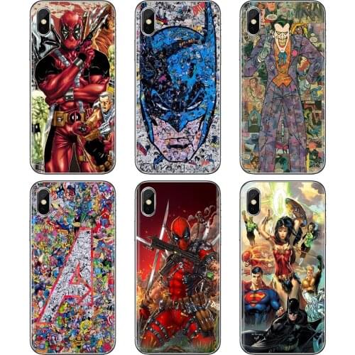Silicone Shell Cover For Xiaomi mi Redmi Note 3 4 4X 5 6 7 8 8t 9 9s 9t 10 pro lite Superhero-Deadpool-C-Ironman-Batman