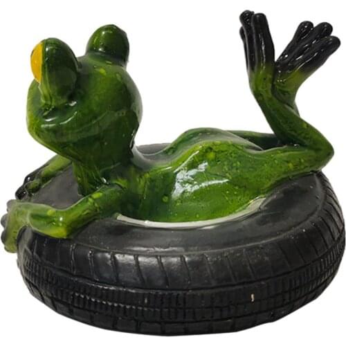 Cute Resin Floating Raft Frog Statue Simulation Animal Sculpture Outdoor Garden Pond Courtyard Fish Pool Decoration HOT