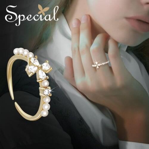 SPECIAL ring, ring, bracelet, open mouth, adjustable ins niche design, girl with pearl ring, 2021 new trend S1857R