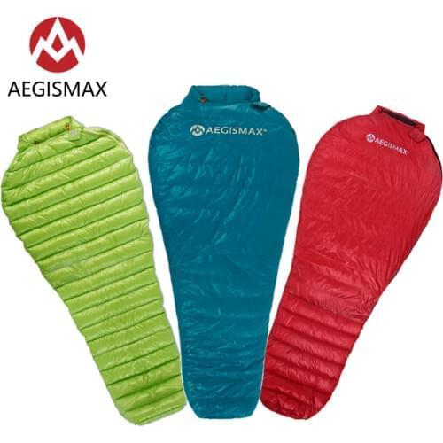 AEGISMAX Ultra-Light Adult Outdoor Camping Down Sleeping Bag Nylon Mummy Three Season Goose Down Sleeping Bag