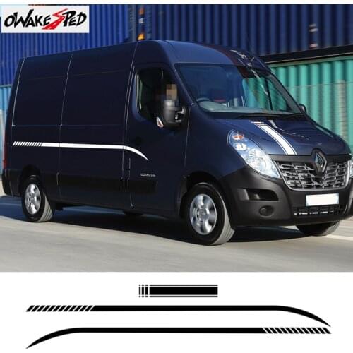 1set Car Body Waist Line Decor Stickers Auto Bonnet Sport Stripes For Renault Master Exterior Accessories Vinyl Decal
