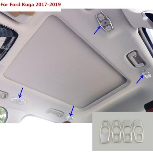 Top quality For Ford Kuga 2017 2018 2019 Car ABS chrome back rear tail read reading switch light lamp frame trim parts 4pcs