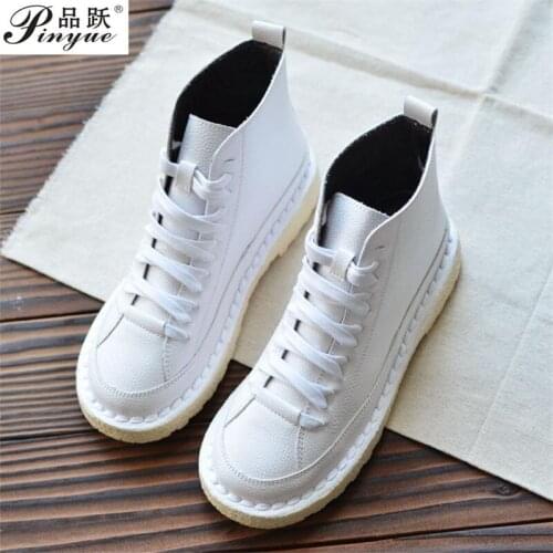 Japanese literary retro round head lacing women flat shoes comfortable soft bottom casual shoes booties single boots