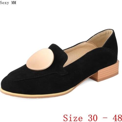Slip-On Women Oxfords Brogue Shoes Loafers Flats Woman Casual Flat Shoes Small Plus Size 30 31 32 33 -40 41 42 43 44 45 46 47 48