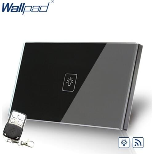 1 Gang Dimmer Remote AU US Standard Wallpad Black Glass 118*72mm Electric Remote Control Dimmer Wall Switch, Free Shipping