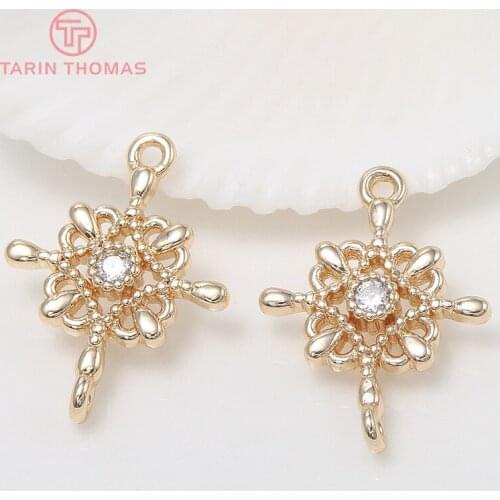 6PCS 12x15MM Hole 1.5MM 24K Gold Color Brass Knot Connector Charms for DIY Jewelry Making Finding Accessories