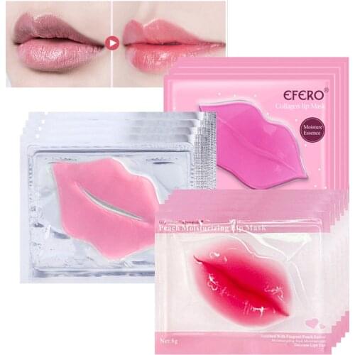 15-50packs Crystal Collagen Lip Mask Pads Lips Care Enhancer Plumper Anti Ageing Wrinkle Lips Patch Pad Gel Moisture Essence