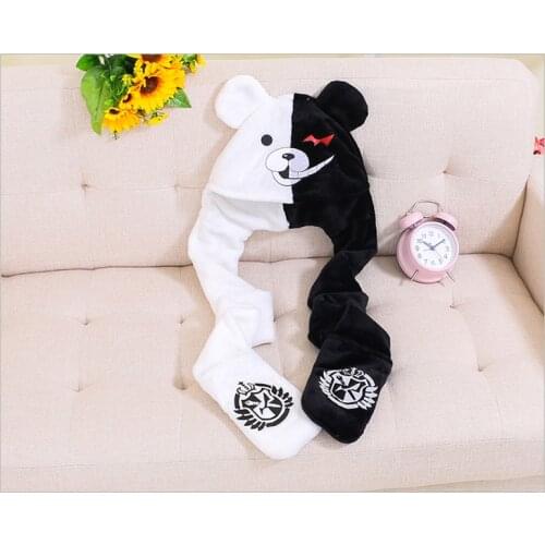 2020 Bunny Hat Beanie Anime Danganronpa Monokuma Plush Rabbit Hats Scarf Gloves Earflap Cap for Women/Child/Girl