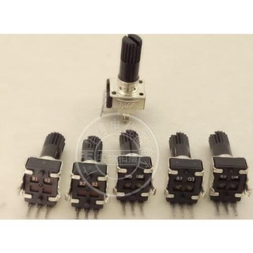 50pcs RK0936N RK09 R09 09 type vertical single potentiometer B5K B10K B20K B50K B100K shaft 18mm rachis Plastic handle switch