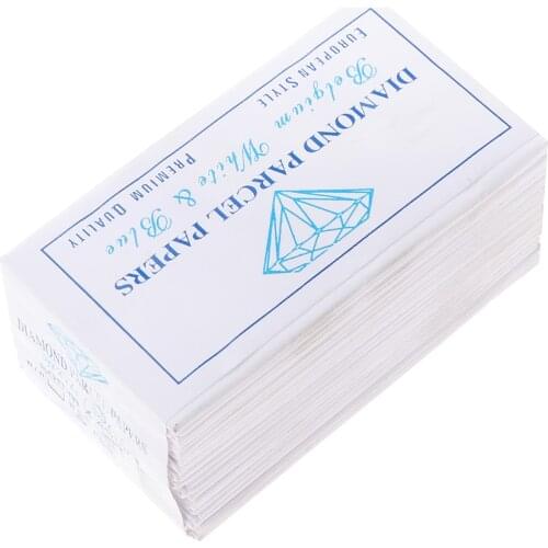 25 Pieces of Diamond Wrapping Papers Blue And White 80 X 45mm Jewelry Findings