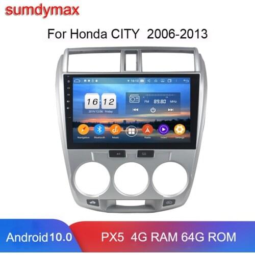 Android 10 car multimedia player for honda city 2006-2013 with gps navigation octa core 4g ram 128g rom wifi auto radio