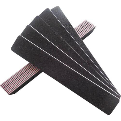 Free Shipping 50 pcs Rectangle Black Nail Files Buffer eva nail file 100/180 manicure tool
