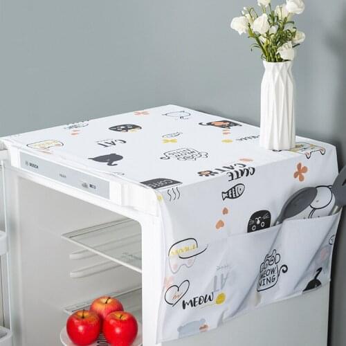Waterproof Refrigerator Cover Anti-dust Washing Machine Fridge Cover Towel Pocket Hanging Storage Bag Refrigerator Organizer