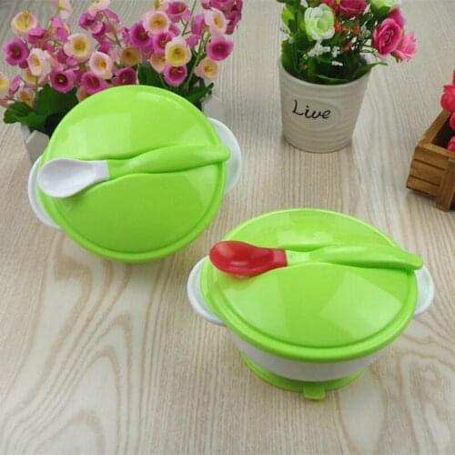 Baby Learning Dishes With Suction Cup Baby Tableware Assist Food Bowl Temperature Sensing Spoon Baby Tableware Food Containers