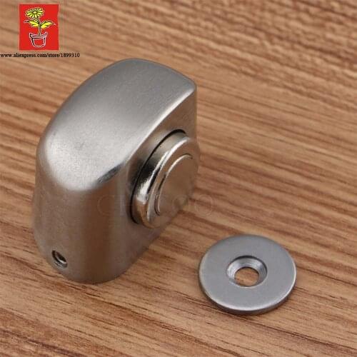 Diy Choice Building Decoration Zinc alloy Floor Mounted Door Magnet Holder Satin Nickel