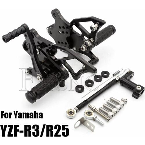 For Yamaha YZF R3 R25 MT25 MT03 Ajudstable Rearset Footpeg Motorlcycle Footrest YZF-R3 MT-03 2014-2019 YZF-R25 14-20 MT-25 15-18
