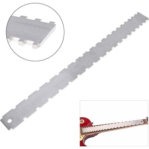 Dual Scale Stainless Steel Guitar Neck Notched Straight Edge Luthier Tool Measurement Fretboard and Frets for Electric Guitars
