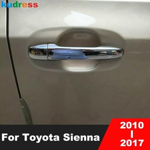 For Toyota Sienna 2010-2016 ABS Chrome Car Door Handle Cover Trim Frame Sticker Styling Exterior Accessories