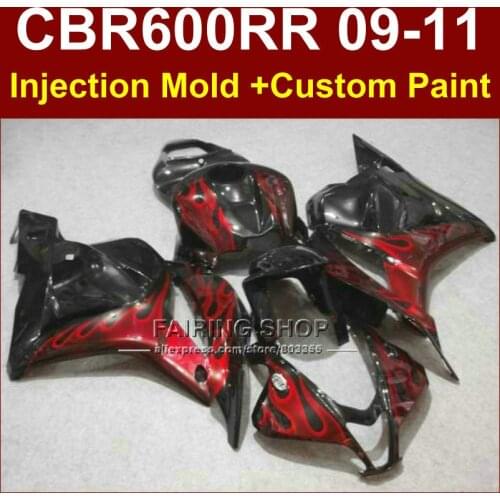 Red flame customize fairing set upgrade for HONDA CBR600RR fairing kit 2009 2010 2011 cbr600 rr ABS CBR 600 RR 09 10 11+7Gifts