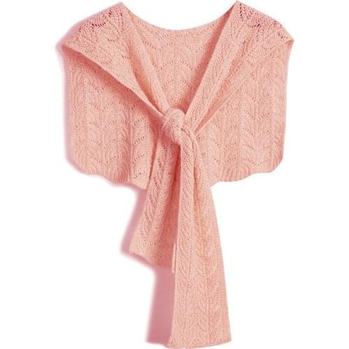 Korean Girly Hollow Lace Shawl Summer Air-Conditioned Room Waistcoat Wool Knit Crocheted Fake Collar Neck Guard Warm Scarf P76