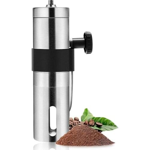 Kitchen Tool Grinders Silver Coffee Grinder Mini Stainless Steel Hand Manual Handmade Coffee Bean Burr Grinders Mill