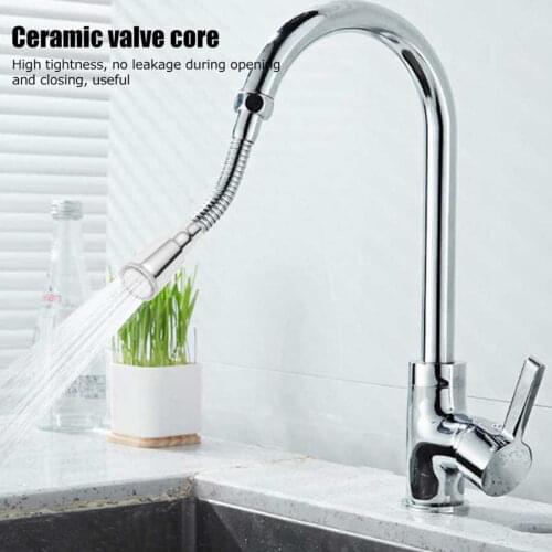 G1/2in Thread Copper Kitchen Faucet 360 Degrees Rotation Basin Faucet with Universal Rotating Sprayer Kitchen Sink Water Tap