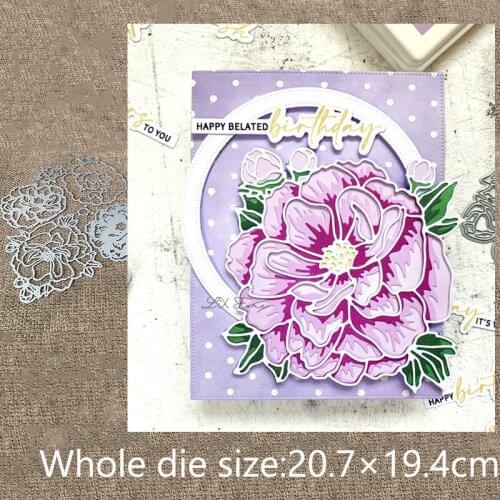 XLDesign Craft Metal Cutting Dies stencil mold Lovely Peony Layering scrapbook Album Paper Card Craft Embossing die cuts