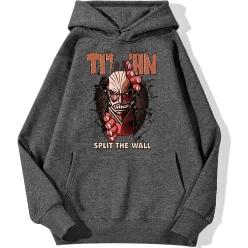Split The Wall Mens Hoodie Attack On Titan Streetwear Daily Casual Harajuku Hoodies Warm Pullover Men Japan Anime Sweatshirt