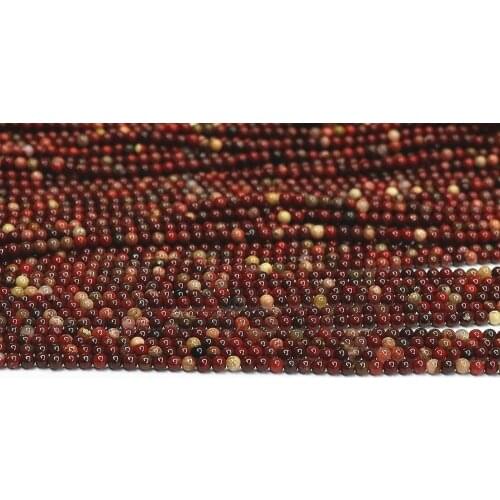 Natural Red Flower Point Stone 2mm 3mm Round Beads Diy Jewelry Loose Beads 15" B482