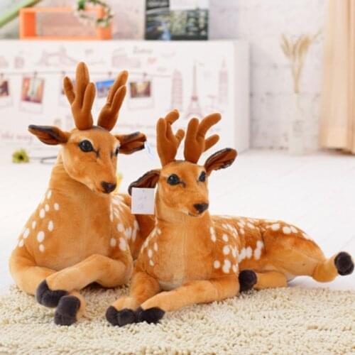 Nooer Simulation Plush Sika Deer Stuffed Toy Soft Deer Plush Doll For Kids Baby Children Birthday Christmas Gift Free Shipping