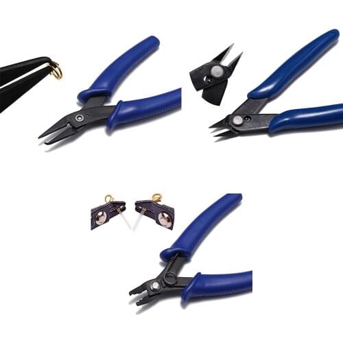 Length 13.5mm Beading Crimping Crimper Pliers Jewelry Pliers Needle Round Bent Nose Beading for Making Diy Craft Tool Kit