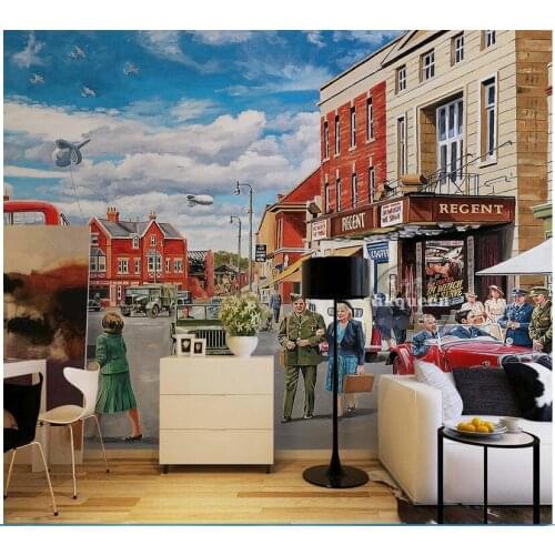 Custom photo 3d wallpaper Non-woven mural 3d wall murals wallpaper for living room European street shops decoration painting