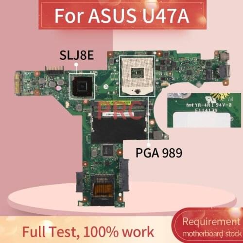 REV 2.0 For ASUS U47A Notebook Mainboard PGA 989 SLJ8E DDR3 Laptop Motherboard