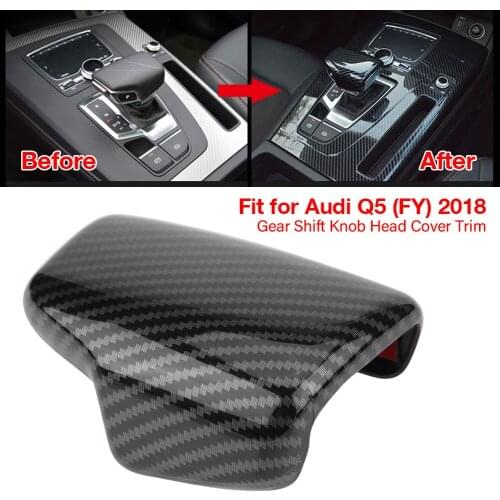 Car Interior Gear Shift Knob Head Cover Sticker Trim ABS Carbon Fiber Style Sticker for Audi Q5 FY 2018 car accessories interior