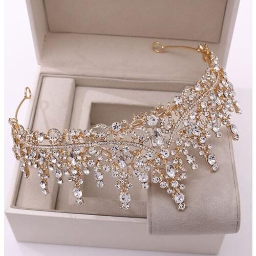 Bride Headdress Atmosphere Luxurious Crystal Faux Rhinestone Decorative Crown Wedding Banquet Modelling Hair Jewelry TT@88